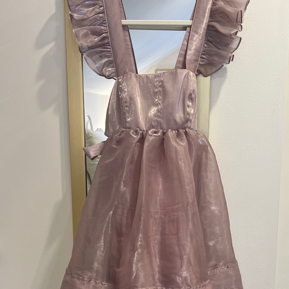 Elegant Mauve Ruffled Dress